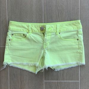 American Eagle Neon Yellow Stretch Shorts